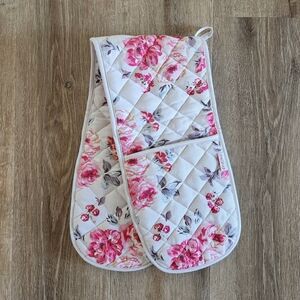 Cath Kidston Pink Rose Floral Double Oven Glove Pot Holder / Hot Pad
